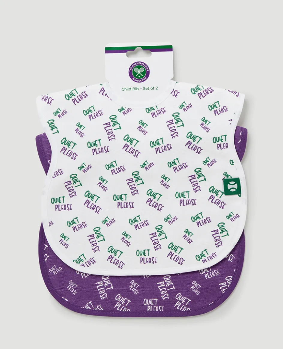 Wimbledon Baby Bib Two Pack - Quiet Please-Kids Bibs