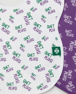 Wimbledon Baby Bib Two Pack - Quiet Please-Kids Bibs