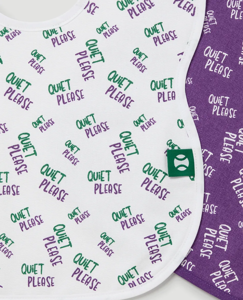 Wimbledon Baby Bib Two Pack - Quiet Please-Kids Bibs
