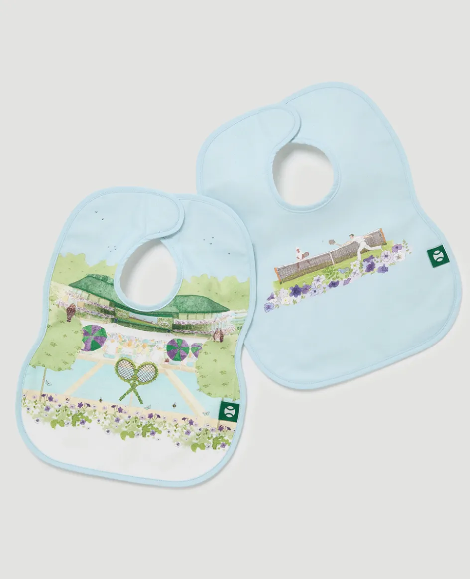 Wimbledon Baby Bib Two Pack - Tennis in a English Garden-Kids Bibs
