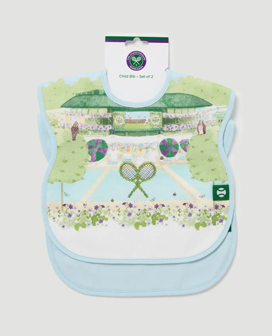 Wimbledon Baby Bib Two Pack - Tennis in a English Garden-Kids Bibs