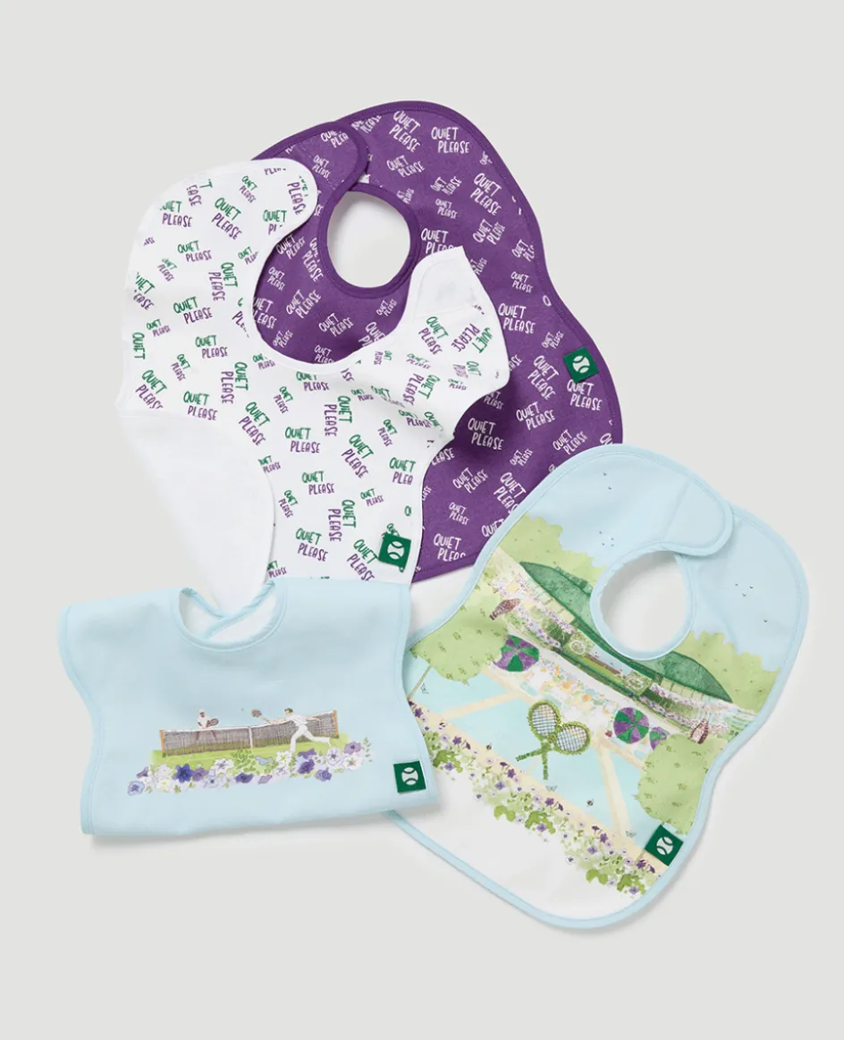 Wimbledon Baby Bib Two Pack - Tennis in a English Garden-Kids Bibs