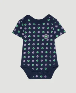 Wimbledon Babygrow Ball Spot - Navy-Kids Baby Grows