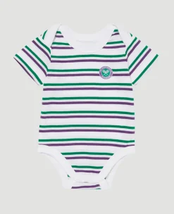 Wimbledon Babygrow - Green & Purple Stripes-Kids Baby Grows
