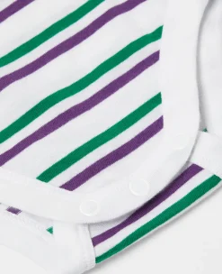 Wimbledon Babygrow - Green & Purple Stripes-Kids Baby Grows