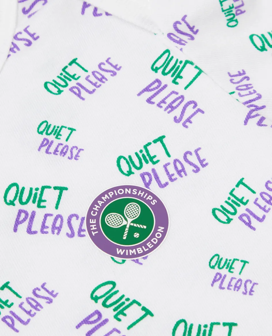 Wimbledon Babygrow Quiet Please - White-Kids Baby Grows