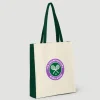 Wimbledon Championships Logo Shopper Tote - Natural with Green Gussets- Shopper|Tote