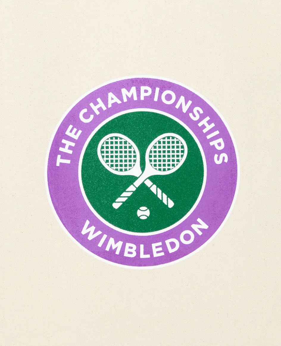 Wimbledon Championships Logo Shopper Tote - Natural with Green Gussets- Shopper|Tote
