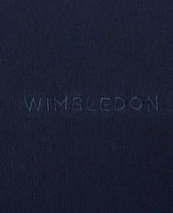 Wimbledon Contrast Stripe V-Neck Sweater in Navy- Knitwear
