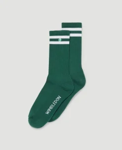 Wimbledon Crew Socks - Green & White- Accessories