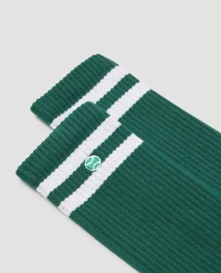 Wimbledon Crew Socks - Green & White- Accessories