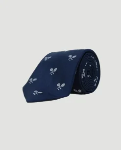 Wimbledon Cross Racket Tie - Navy- Accessories