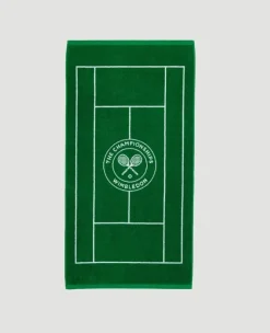 Wimbledon Green Tennis Court Cotton Bath Towel 70x133cm- Towels
