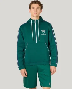 Wimbledon Interlock Stripe Hoodie in Green- Sweatshirts & Hoodies