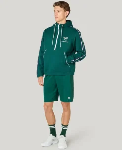 Wimbledon Interlock Stripe Hoodie in Green- Sweatshirts & Hoodies