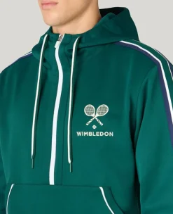 Wimbledon Interlock Stripe Hoodie in Green- Sweatshirts & Hoodies