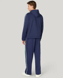 Wimbledon Interlock Stripe Hoodie in Navy- Sweatshirts & Hoodies