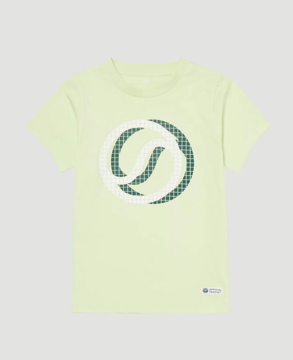 Wimbledon Kids Ball T-Shirt - Lime-Kids Tops & T-Shirts