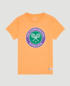 Wimbledon Kids Championships Logo T-Shirt - Orange-Kids Tops & T-Shirts