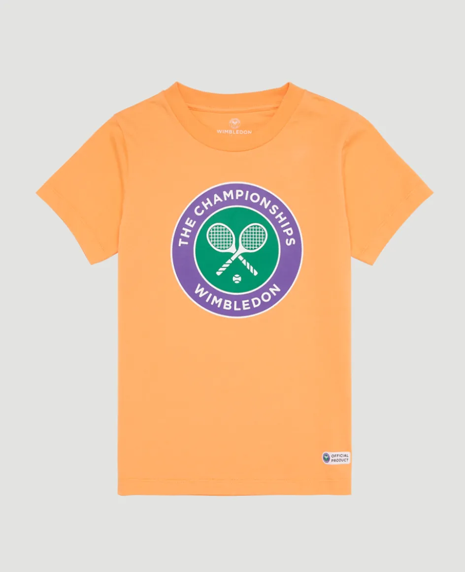 Wimbledon Kids Championships Logo T-Shirt - Orange-Kids Tops & T-Shirts