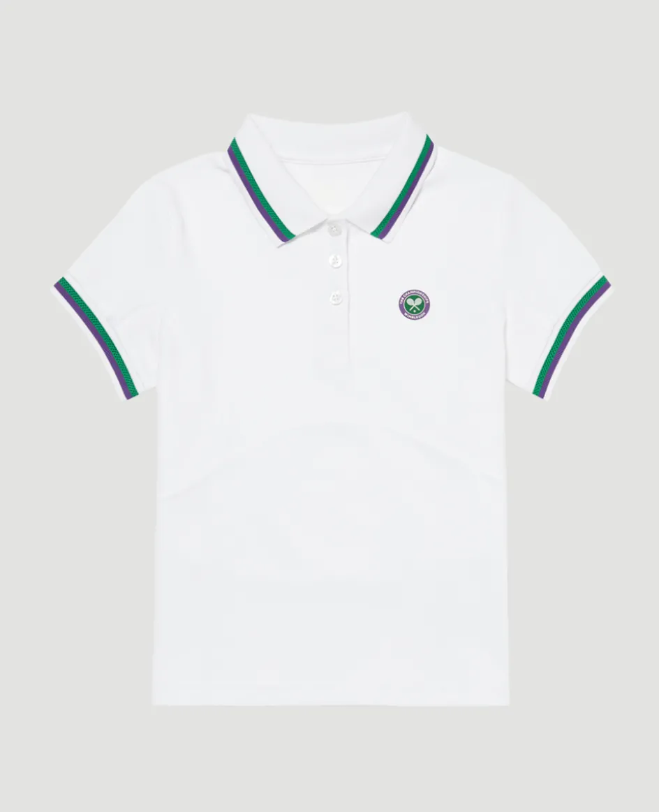 Wimbledon Kids Core Polo White-Kids Tops & T-Shirts|Tops & T-Shirts