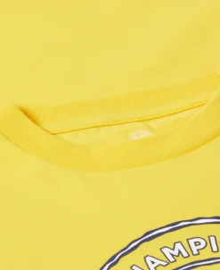 Wimbledon Kids Drawn Logo T-Shirt - Yellow-Kids Tops & T-Shirts