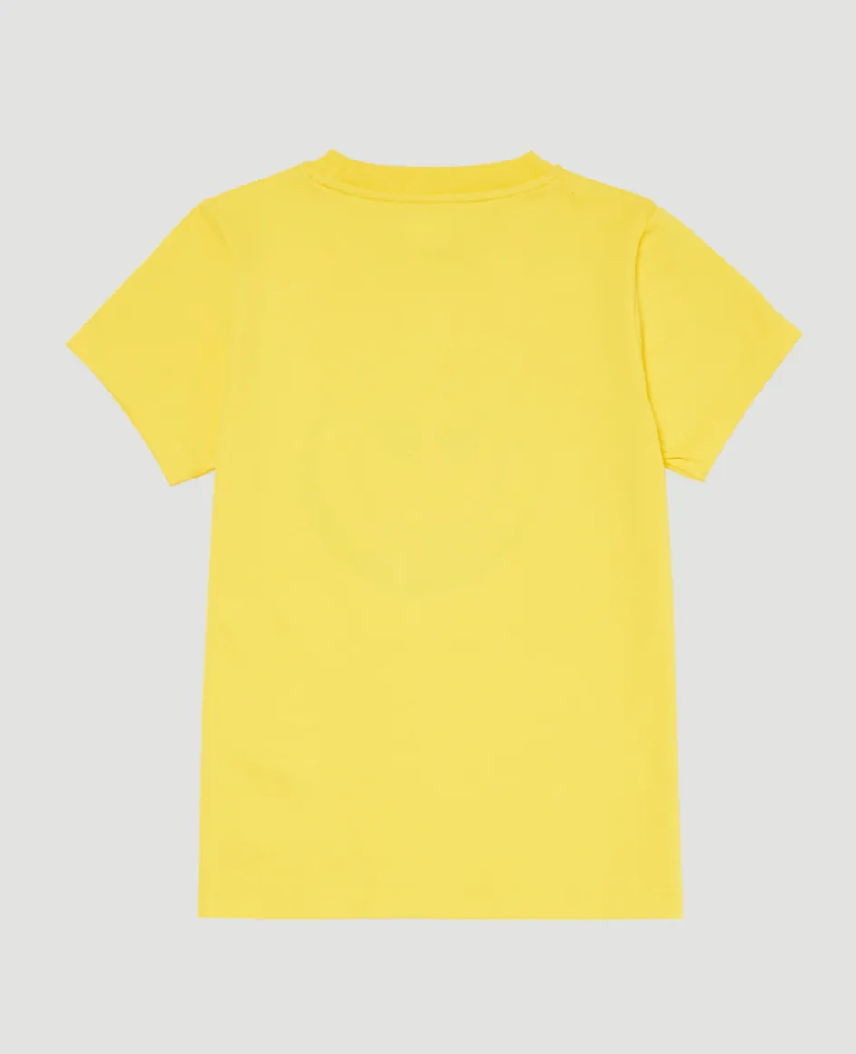 Wimbledon Kids Drawn Logo T-Shirt - Yellow-Kids Tops & T-Shirts