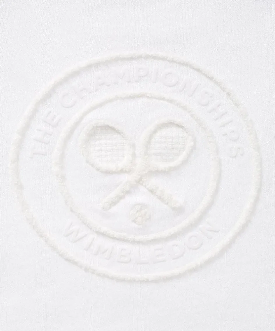 Wimbledon Kids Flocked Logo Sweatshirt - White-Kids Sweatshirts & Hoodies