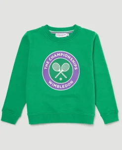 Wimbledon Kids Logo Sweatshirt - Green-Kids Sweatshirts & Hoodies