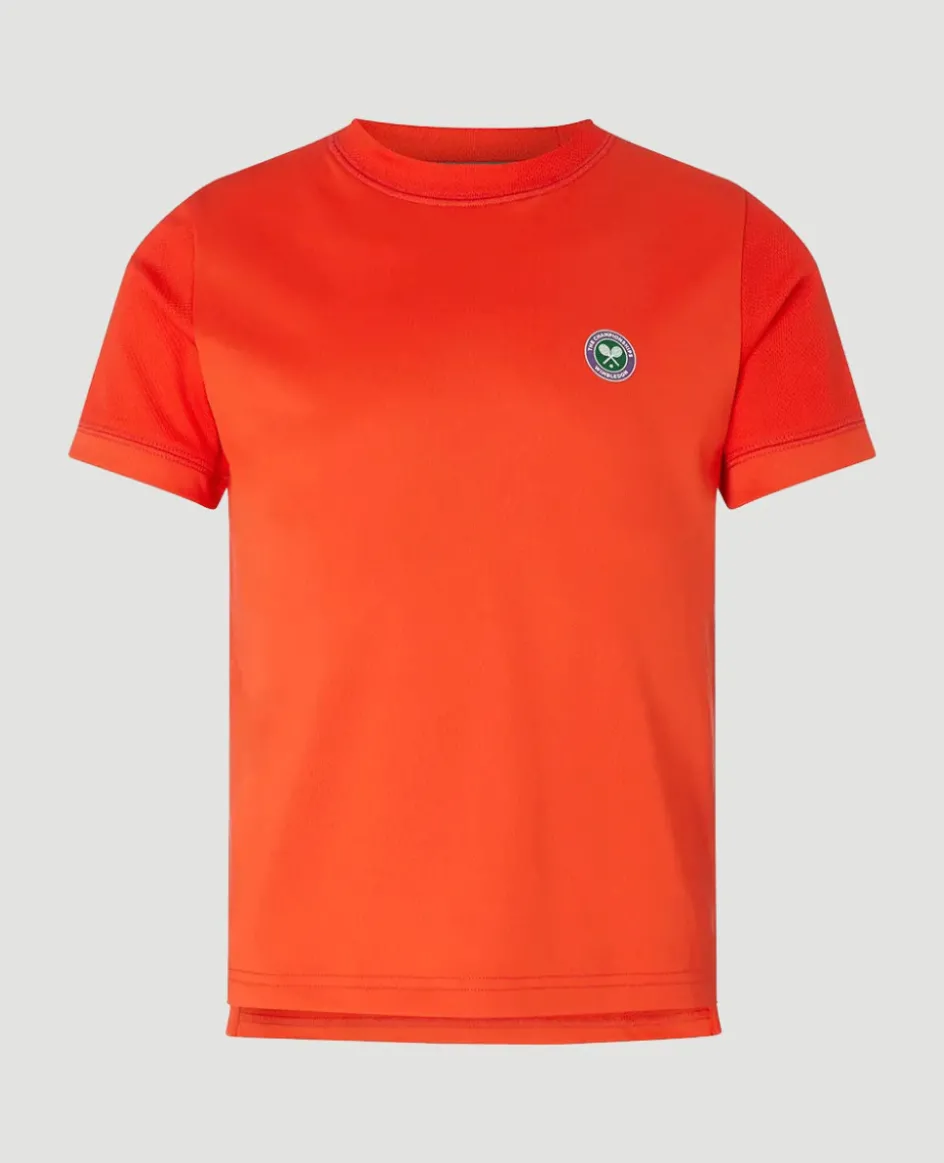 Wimbledon Kids Performance Crew Neck T-Shirt - Orange-Kids Tops & T-Shirts