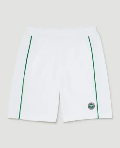 Wimbledon Kids Performance Piping Shorts - White-Kids Trousers & Shorts|Trousers & Shorts