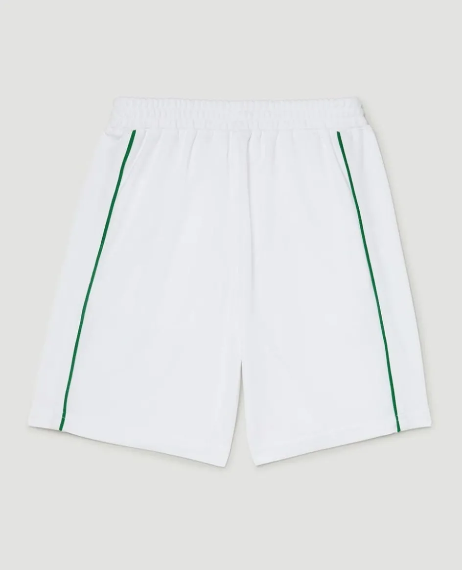 Wimbledon Kids Performance Piping Shorts - White-Kids Trousers & Shorts|Trousers & Shorts