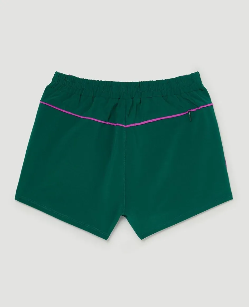 Wimbledon Kids Performance Piping Shorts - Green-Kids Trousers & Shorts|Trousers & Shorts