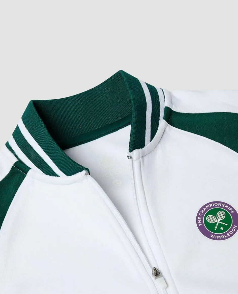 Wimbledon Kids Performance Varsity Jacket - Green-Kids Jackets & Coats