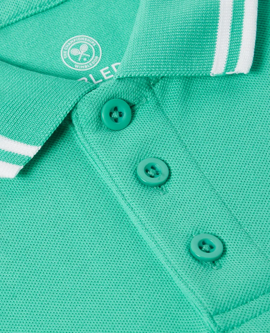 Wimbledon Kids Pique Polo - Green-Kids Tops & T-Shirts