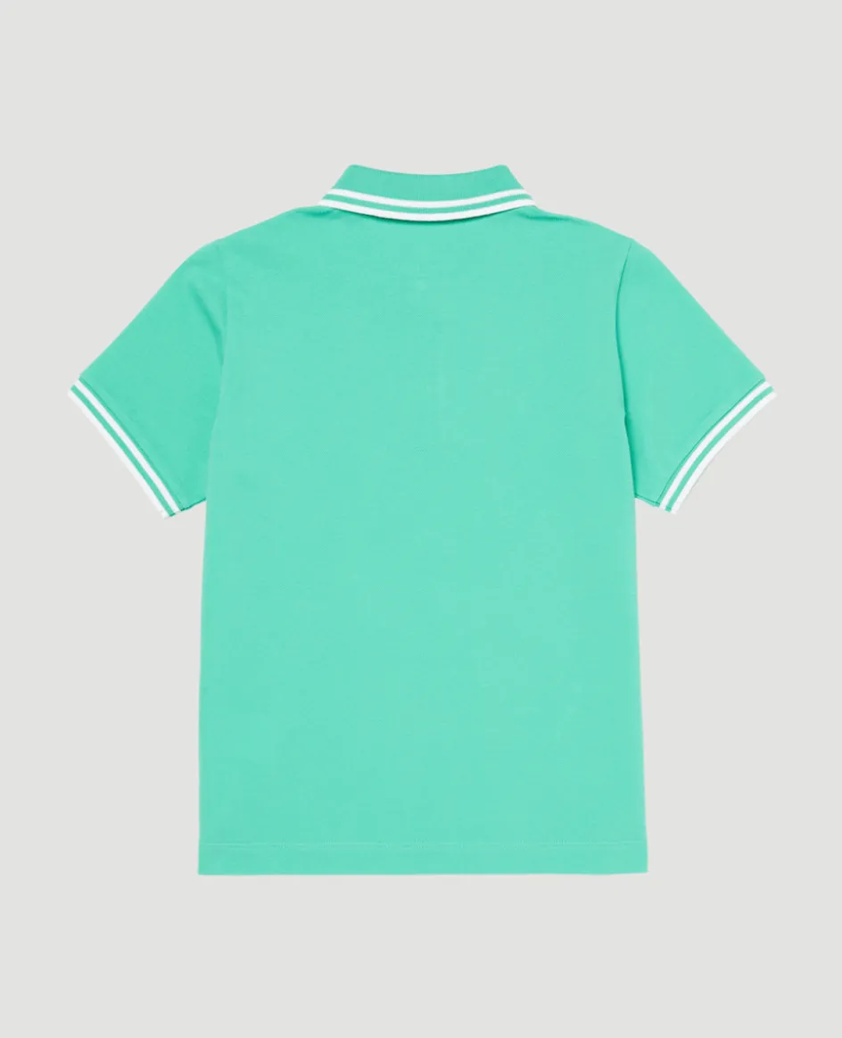 Wimbledon Kids Pique Polo - Green-Kids Tops & T-Shirts