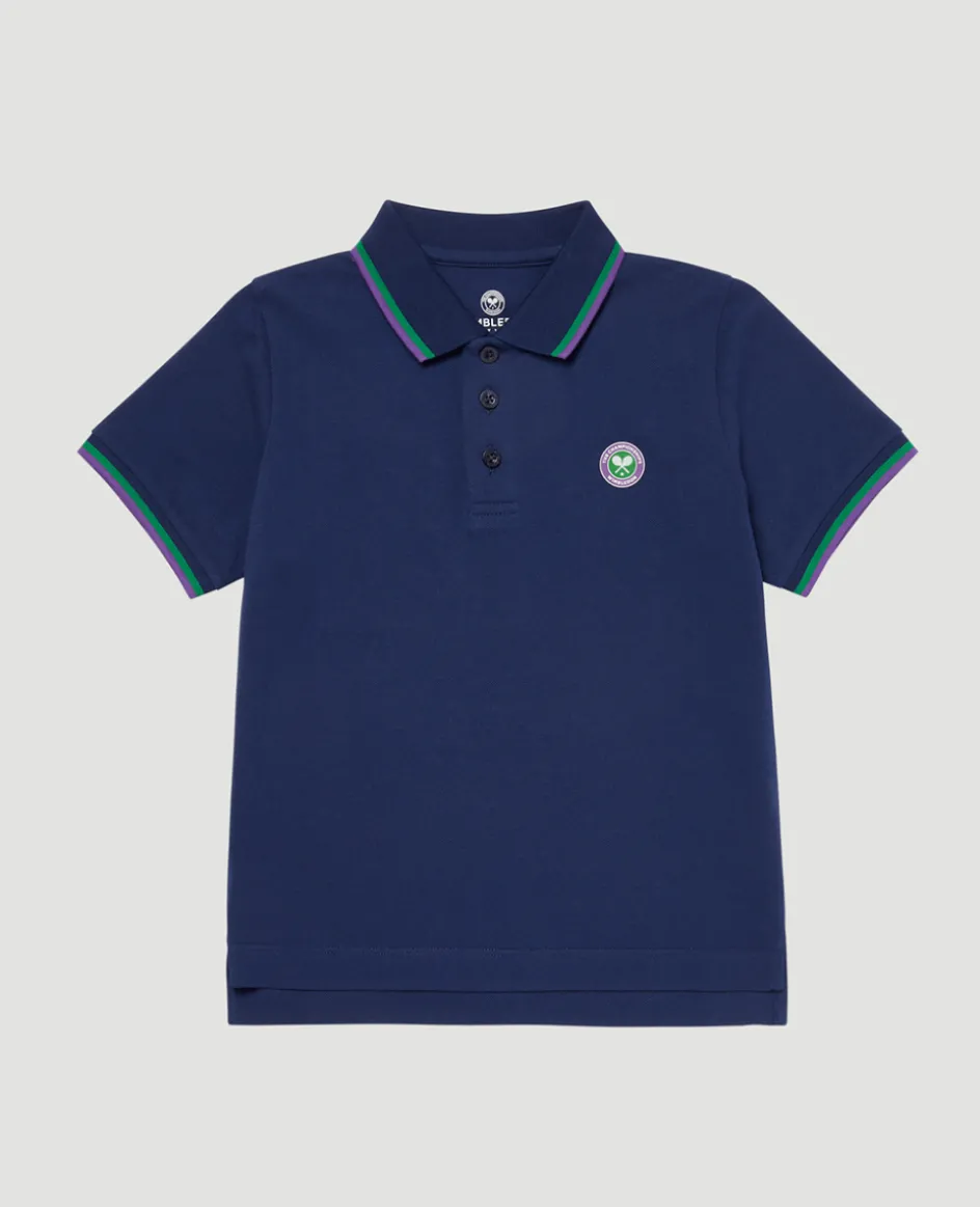 Wimbledon Kids Pique Polo - Navy-Kids Tops & T-Shirts