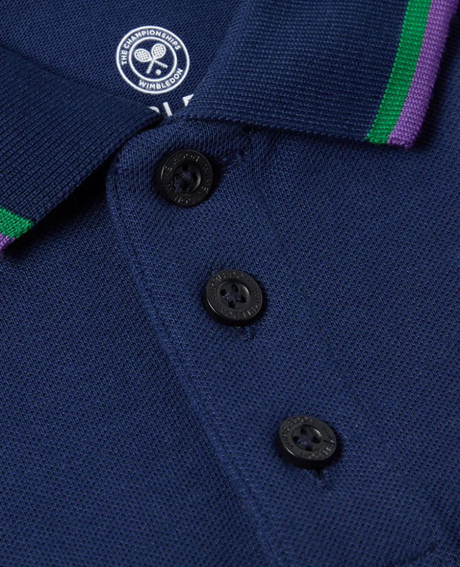 Wimbledon Kids Pique Polo - Navy-Kids Tops & T-Shirts