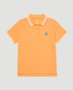 Wimbledon Kids Pique Polo - Orange-Kids Tops & T-Shirts