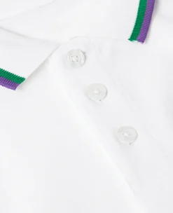Wimbledon Kids Pique Polo - White-Kids Tops & T-Shirts