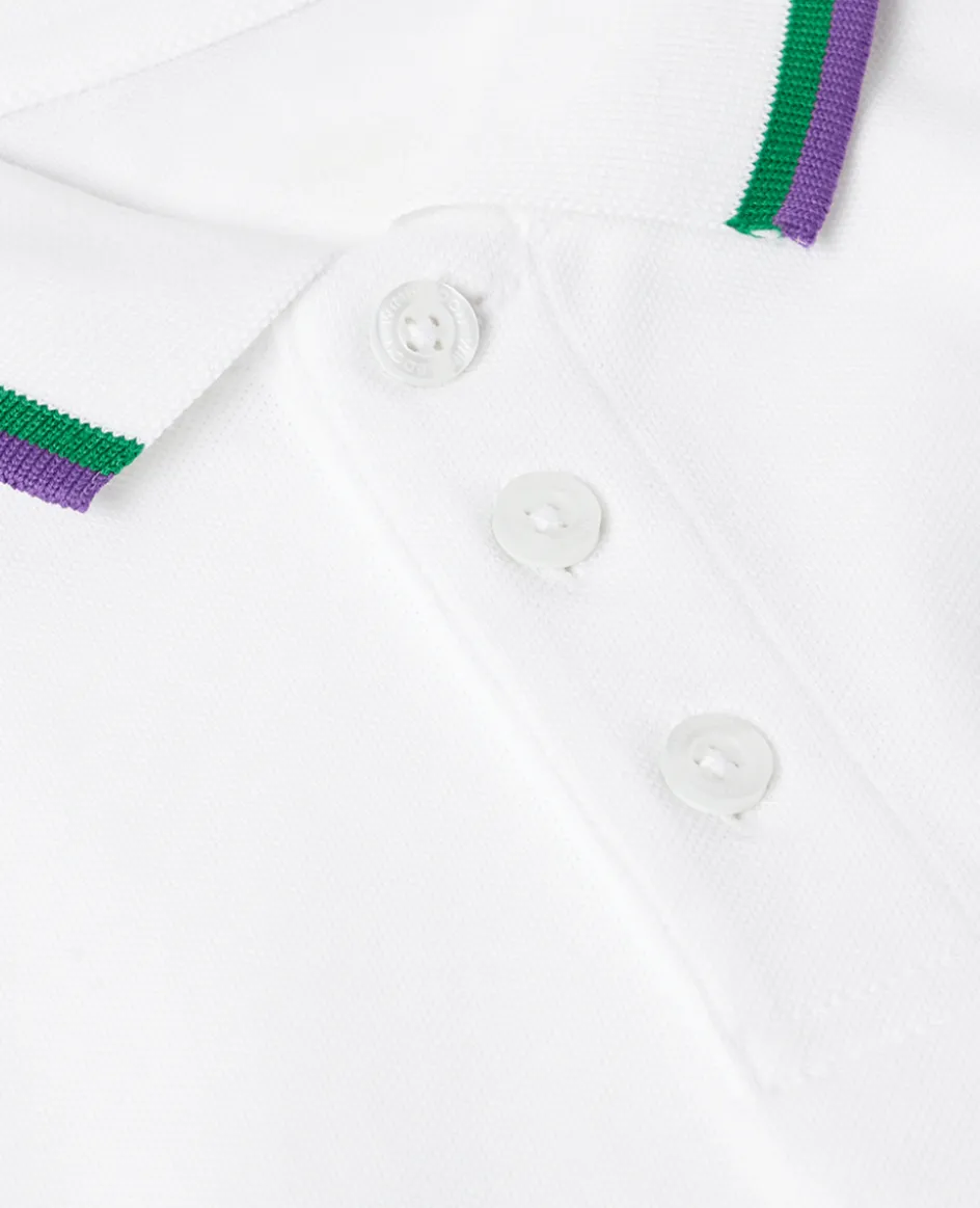 Wimbledon Kids Pique Polo - White-Kids Tops & T-Shirts