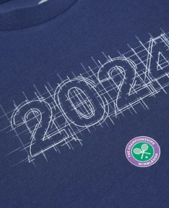Wimbledon Kids 2024 Sketch T-Shirt - Navy-Kids Tops & T-Shirts
