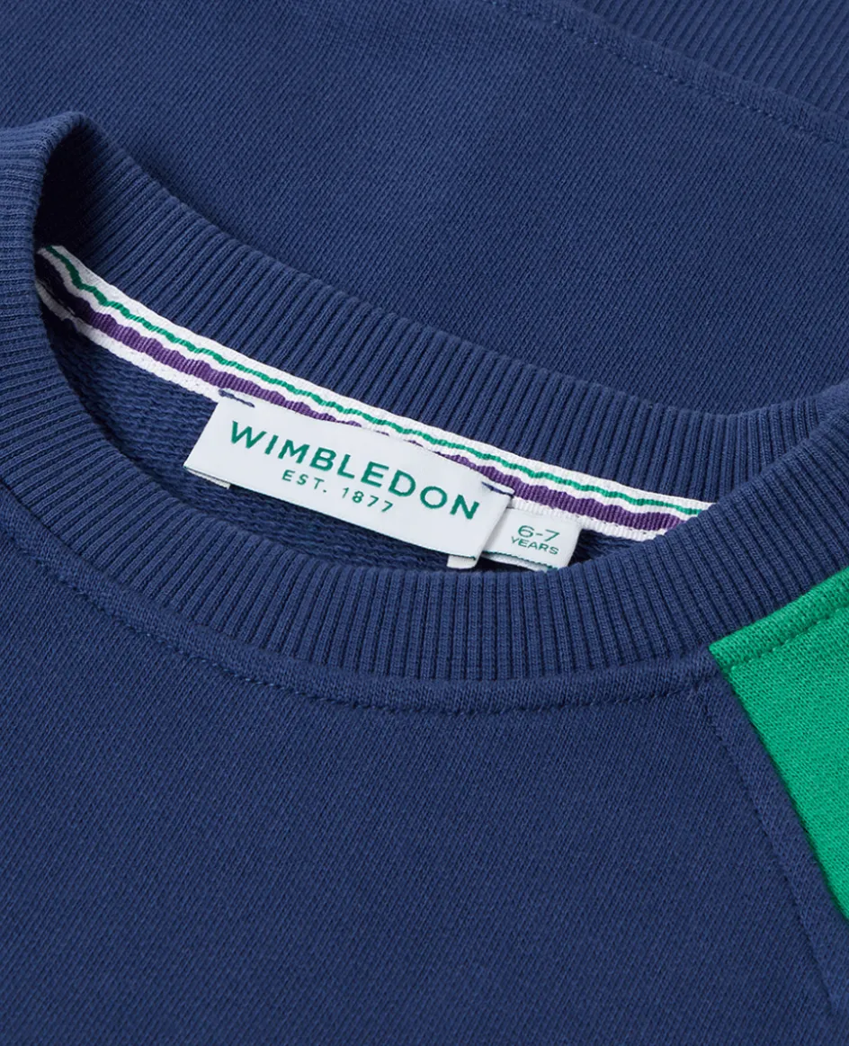 Wimbledon Kids Sweatshirt - Navy & Green-Kids Sweatshirts & Hoodies