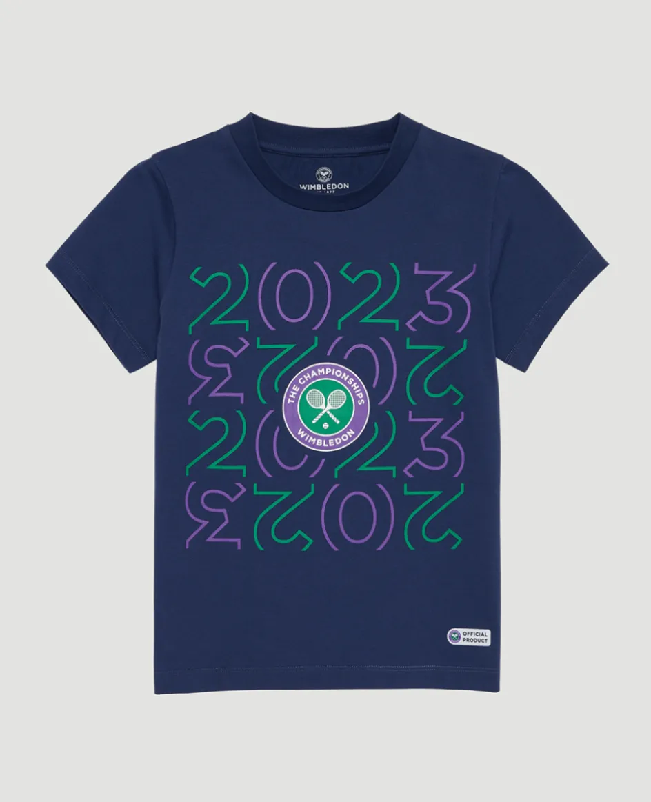 Wimbledon Kids 2023 T-Shirt - Navy-Kids Tops & T-Shirts