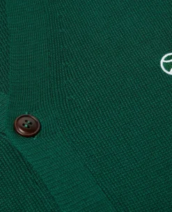 Wimbledon Mens Cardigan - Green- Knitwear