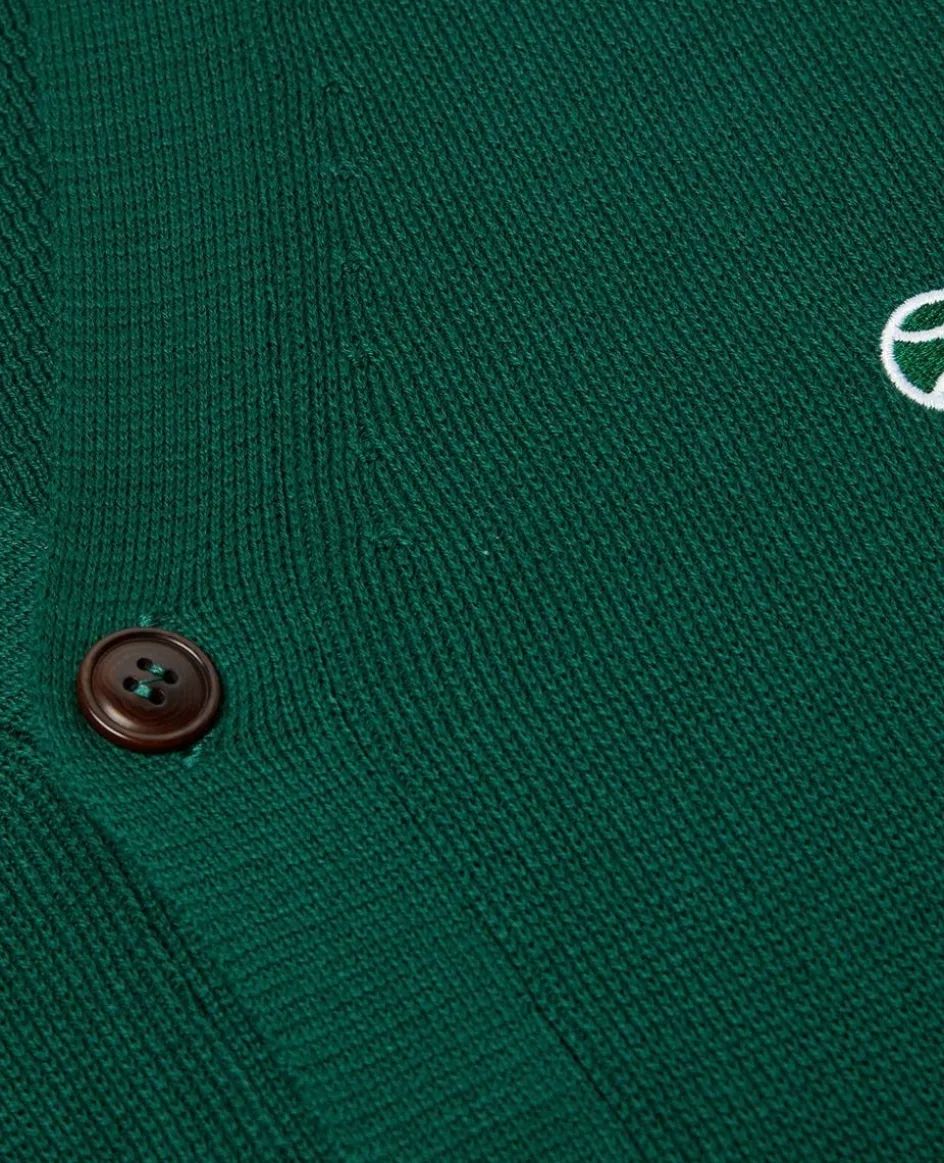 Wimbledon Mens Cardigan - Green- Knitwear