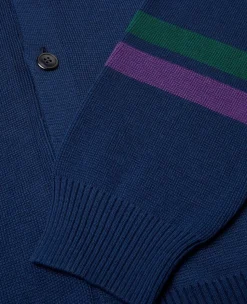 Wimbledon Mens Cardigan - Navy- Knitwear