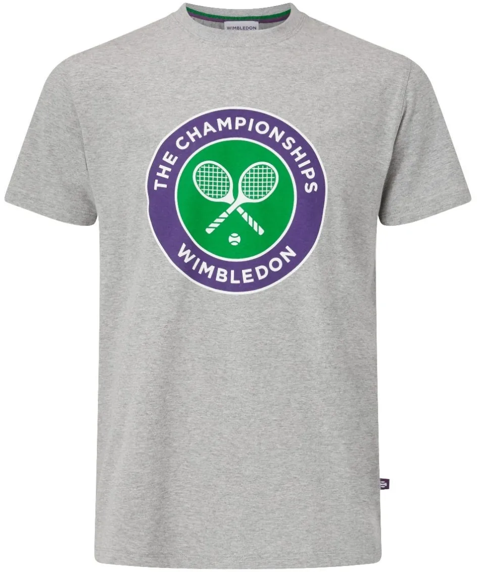 Wimbledon Men's Championships Logo T-Shirt - Grey Marl- T-Shirts