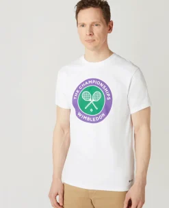 Wimbledon Mens Championships Logo T-Shirt - White- T-Shirts