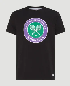 Wimbledon Mens Championships Logo T-Shirt - Black- T-Shirts